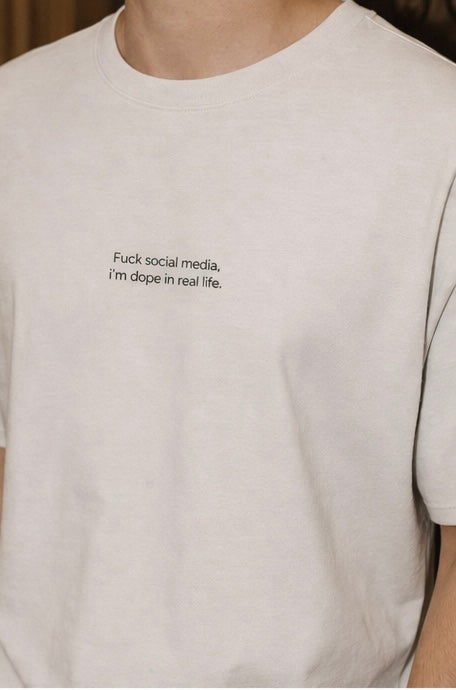 Minimalist Graphic T-Shirt – "Real life" | Organic Cotton Tee