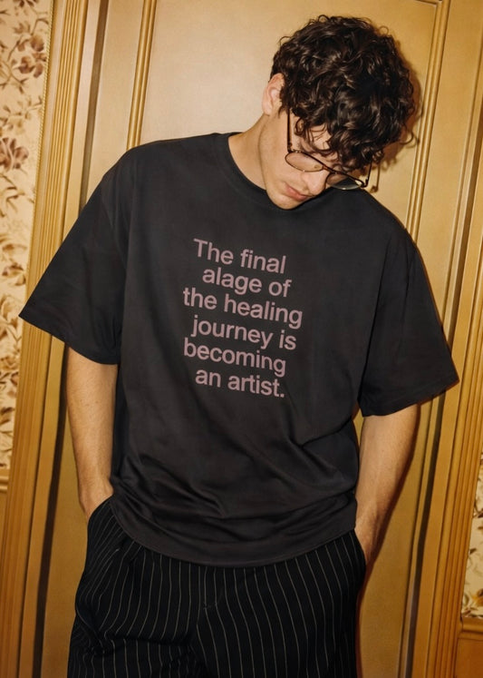 Heavyweight Minimalist Faded T-Shirt – "Artist" | Premium Organic Cotton