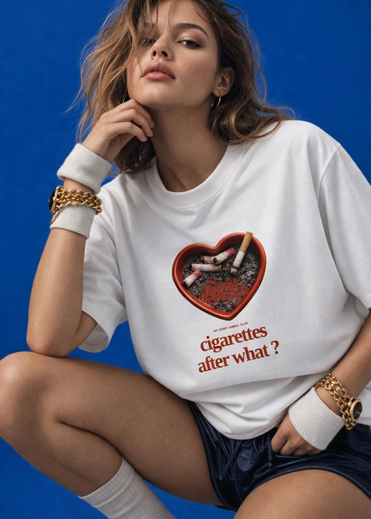 Oversized T-Shirt – "After what?" | Minimalist Streetwear Tee