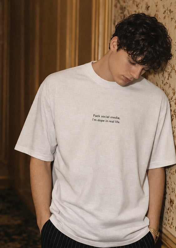 Minimalist Graphic T-Shirt – "Real life" | Organic Cotton Tee