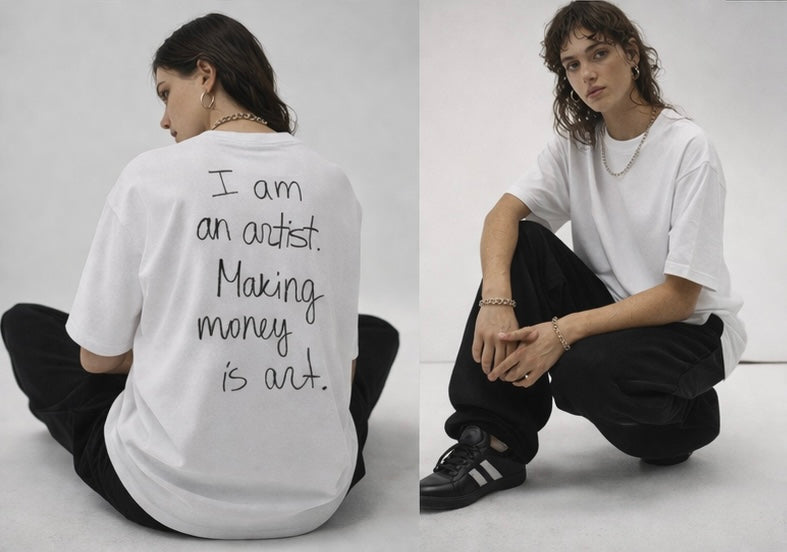 Minimalist Graphic T-Shirt – "Money is art" | Organic Cotton Tee
