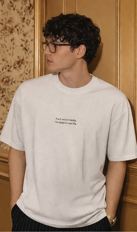 Minimalist Graphic T-Shirt – "Real life" | Organic Cotton Tee